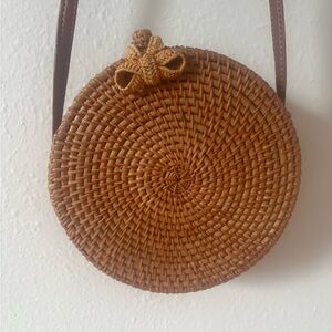 Brown Woven Crossbody Bag